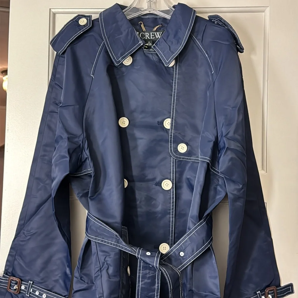 J.Crew Relaxed trench coat in lightweight shiny nylon CD420